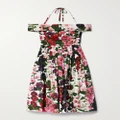 Oscar de la Renta - Off-the-shoulder Pleated Floral-print Cotton-blend Poplin Dress - Multi - US6