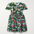 Oscar de la Renta - Belted Floral-print Cotton-blend Poplin Dress - Multi - US4