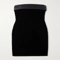 SAINT LAURENT - Strapless Satin-trimmed Velvet Mini Dress - Black - FR36