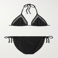Norma Kamali - Stretch-mesh-trimmed Triangle Bikini - Black - x small