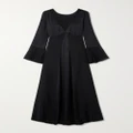 Diane von Furstenberg - Suparna Open-back Paneled Crepe De Chine, Satin-jacquard And Chiffon Maxi Dress - Black - US4