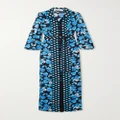 Diane von Furstenberg - Joshua Belted Printed Crepe Maxi Dress - Turquoise - US0