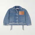 Loewe - Leather-trimmed Denim Jacket - Blue - FR32