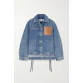 Loewe - Leather-trimmed Denim Jacket - Blue - FR32