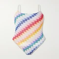 Missoni - Mare Open-back Striped Metallic Crochet-knit Swimsuit - Multi - IT38