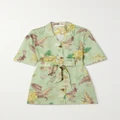 Zimmermann - Matchmaker Belted Floral-print Linen Shirt - Mint - 00