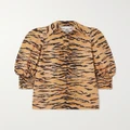 Zimmermann - Matchmaker Tiger-print Linen Mini Dress - Tan - 00
