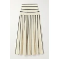 Zimmermann - Matchmaker Striped Knitted Midi Skirt - Cream - 1