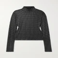 Veronica Beard - Parke Crystal-embellished Stretch-jersey Turtleneck Top - Black - medium