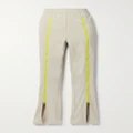 adidas by Stella McCartney - Truecasuals Zip-detailed Recycled-jersey Flared Track Pants - Gray green - x small
