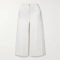 Veronica Beard - Millicent Crystal-embellished Satin-crepe Straight-leg Pants - White - US2