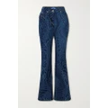 Mugler - Printed Mid-rise Flared Jeans - Blue - FR34