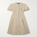 Proenza Schouler - Button-detailed Pleated Cotton-blend Poplin Midi Shirt Dress - Neutral - US2
