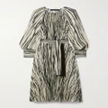 Proenza Schouler - Flou Belted Pleated Striped Crepe Midi Dress - Multi - US4
