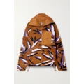 adidas by Stella McCartney - Hooded Shell-trimmed Recycled Fleece-jacquard Jacket - Brown - small