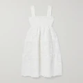 WAIMARI - + Net Sustain Cruz Crochet-trimmed Shirred Embroidered Appliquéd Voile Midi Dress - White - small