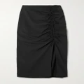GANNI - + Net Sustain Bow-detailed Ruched Woven Midi Skirt - Black - EU 36