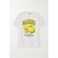 GANNI - + Net Sustain Printed Organic Cotton-jersey T-shirt - White - x large