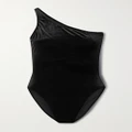 Norma Kamali - Mio One-shoulder Stretch-velvet Swimsuit - Black - large