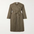 The Row - Cadel Belted Double-breasted Shell Trench Coat - Green - small