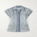 Zimmermann - Matchmaker Printed Linen And Silk-blend Shirt - Blue - 3