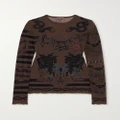 Jean Paul Gaultier - + Knwls Printed Stretch-jersey Top - Brown - xx small