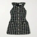 L'AGENCE - Jade Button-embellished Frayed Cotton-tweed Mini Dress - Black - US0