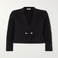 L'AGENCE - Sofia Button-embellished Knitted Blazer - Black - large