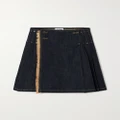 Jean Paul Gaultier - Frayed Pleated Denim Wrap Skirt - Indigo - x small