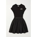 Alexander McQueen - Crystal-embellished Cotton-jersey And Gathered Taffeta Mini Dress - Black - IT38