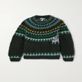 Loewe - + Suna Fujita Fair Isle Embroidered Mohair-blend Sweater - Green - small
