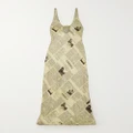 L'AGENCE - Yasmin Cutout Chain-embellished Printed Satin Maxi Dress - Gold - US12