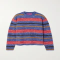The Elder Statesman - Jasper Striped Cashmere-blend Sweater - Purple - small