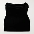 Alex Perry - Strapless Draped Stretch-velvet Mini Dress - Black - UK 12