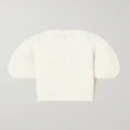 Anine Bing - Brittany Merino Wool-blend Crochet Sweater - White - medium
