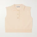 GANNI - + Net Sustain Button-embellished Merino Wool And Cashmere-blend Vest - Cream - medium