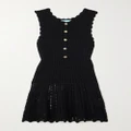 Melissa Odabash - Rosie Scalloped Crocheted Cotton Mini Dress - Black - small