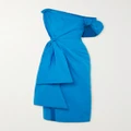 Alexander McQueen - One-shoulder Asymmetric Knotted Faille Midi Dress - Blue - IT40