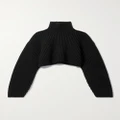 Balenciaga - Oversized Cropped Ribbed Wool-blend Turtleneck Sweater - Black - 2