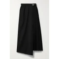 Tibi - + Net Sustain Belted Pleated Recycled Woven Maxi Wrap Skirt - Black - US0