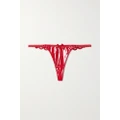 Agent Provocateur - Zarya Guipure Lace-trimmed Stretch-vinyl Thong - Red - 2
