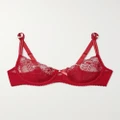 Agent Provocateur - Yuma Satin-trimmed Embroidered Tulle Underwired Soft-cup Bra - 32B