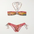 Zimmermann - Junie Halterneck Cutout Floral-print Bikini - Orange - 2