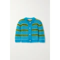 Marni - Cropped Striped Mohair-blend Cardigan - Blue - IT48
