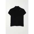 Marni - Cropped Distressed Embroidered Cotton Turtleneck Vest - Black - IT44