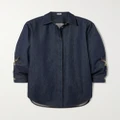 Loewe - Oversized Chain-embellished Denim Mini Shirt Dress - Blue - FR36