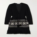 Max Mara - Orione Fringed Belted Wool And Cashmere-blend Cardigan - Black - large