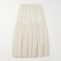Max Mara - Cafila Tiered Wool-gauze Maxi Skirt - Ivory - UK 10