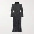 Balenciaga - Sequined Stretch-knit Turtleneck Maxi Dress - Black - S