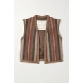 Giuliva Heritage - + Net Sustain Lia Striped Herringbone Wool Vest - Brown - IT38